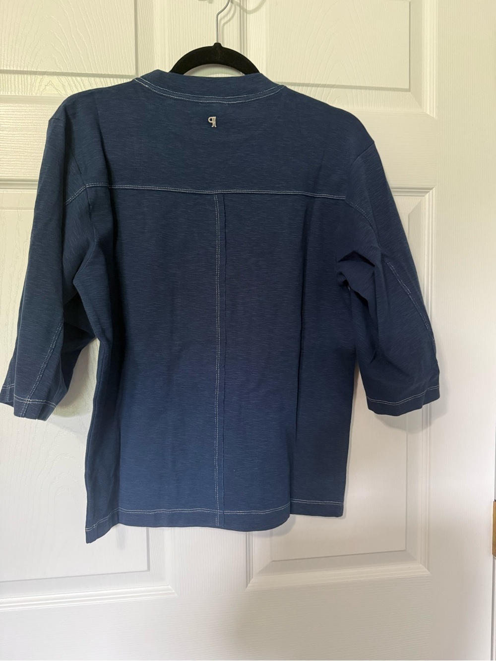 Pilcro Navy Blue Varsity Tee with White '95' Graphic - Picture 6 of 7